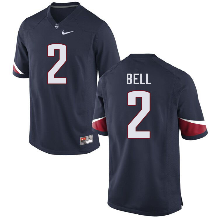 Men #2 Myles Bell Uconn Huskies College Football Jerseys Sale-Navy
